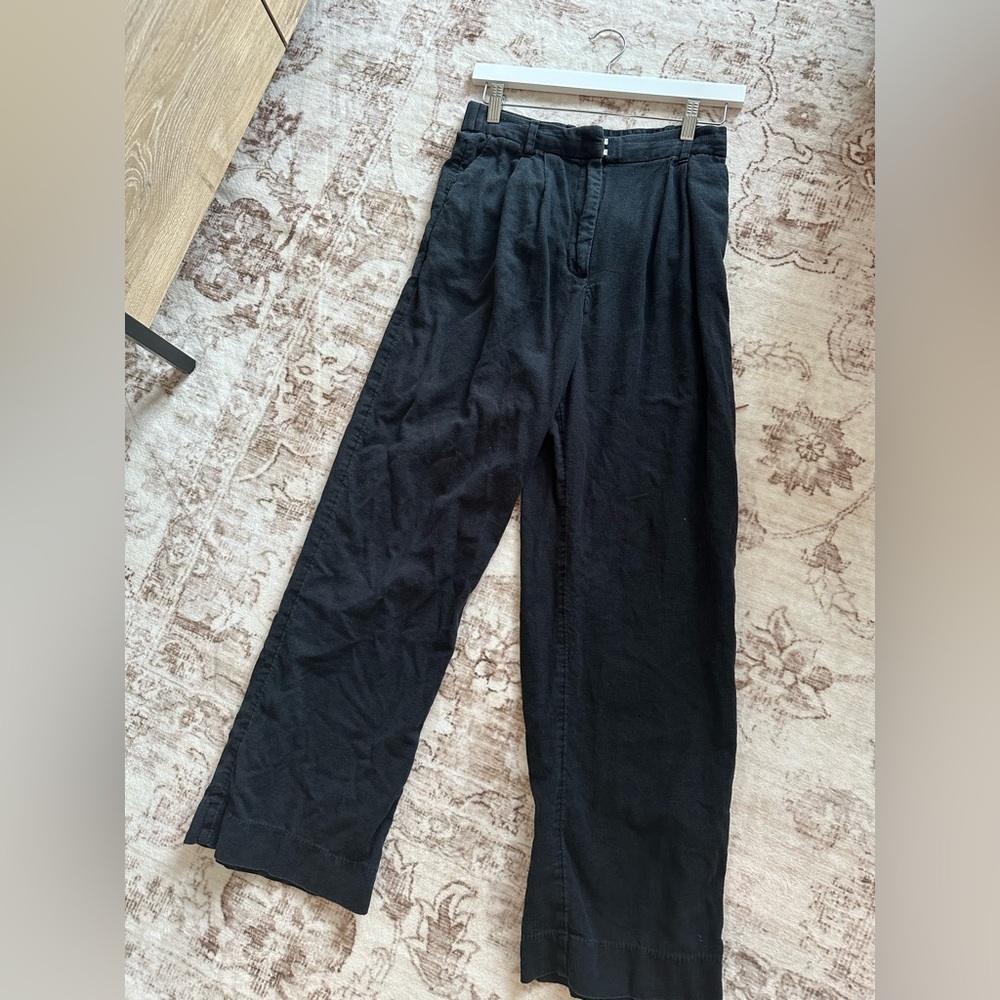 Abercrombie & Fitch Women's Linen-Blend Tailored Wide Leg Pant